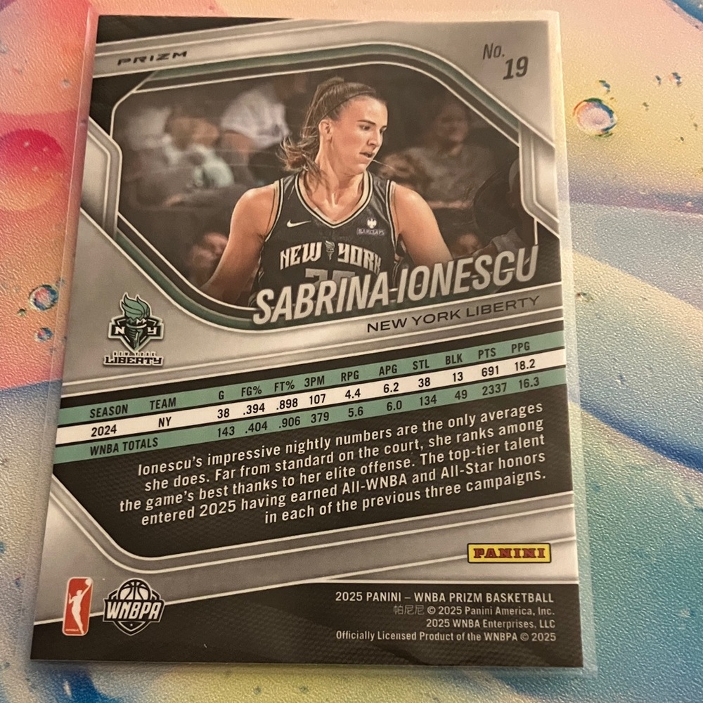 New York Liberty Sabrina Ionescu Basketball Card -WNBA - Picture 5 of 5